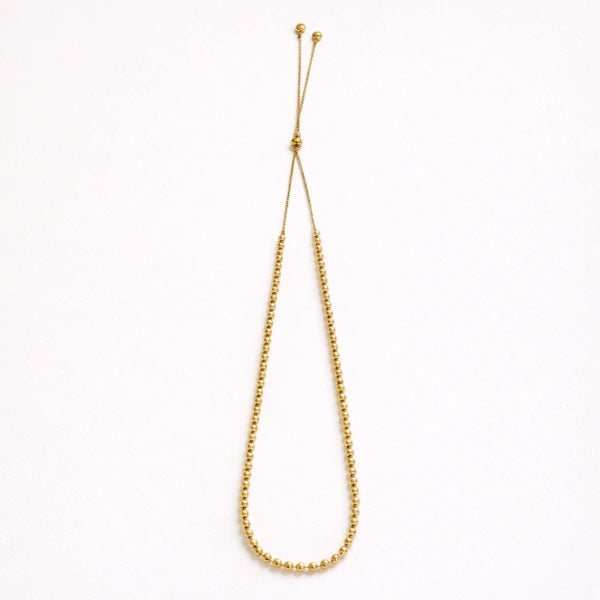 Gold Bead Slider Necklace