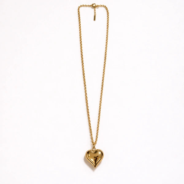 Puffy Heart Necklace – Gold
