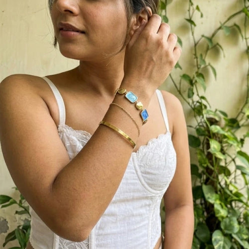 Blue Stone Line Bracelet