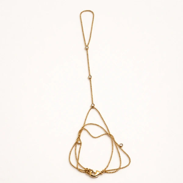 Stone Hand Chain – Gold