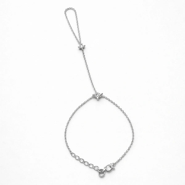 Double Star Hand Chain – Silver