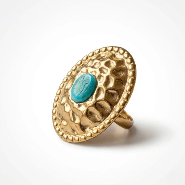 Shield Ring - Green & Gold