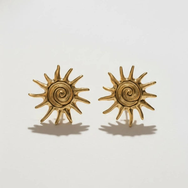 Solar Spiral Stud Earrings