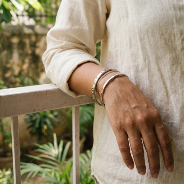 Stone Line Cuff Bracelet - 2MM