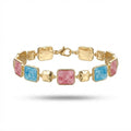 Pink & Blue Stone Line Bracelet