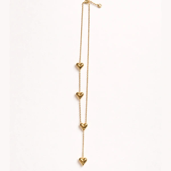 Heart Drop Chain Necklace – Gold