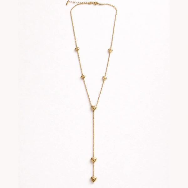 Heart Y-Chain Necklace – Gold